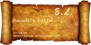Bacsák Lilla névjegykártya