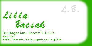 lilla bacsak business card